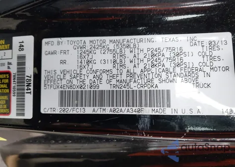 2013 Toyota Tacoma Access Cab z USA, uszkodzony, nr VIN 5TFUX4EN8DX021099